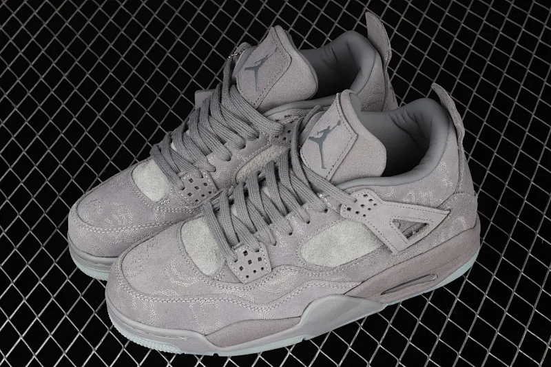All categories Air Jordan Jordan series basketball shoes Air Jordan 4 G version Kaws x Air Jordan 4 Black AJ4 Luminous suede gray limited edition 930155-003